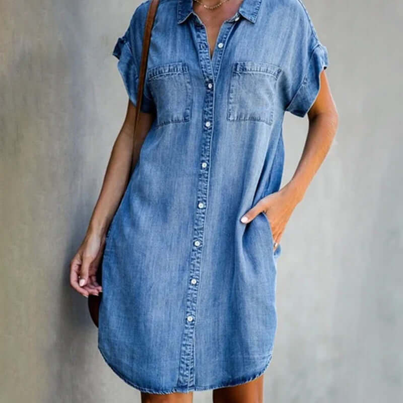 Camilla | Stilig Denim Skjortekjole