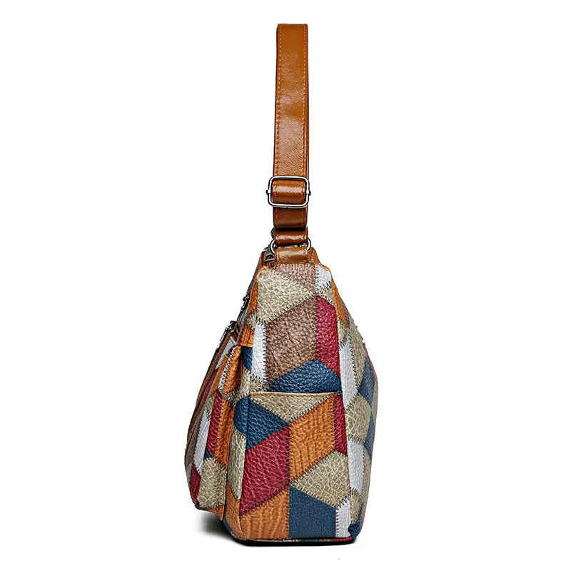 Fern™ | Farverig Patchwork Skuldertaske