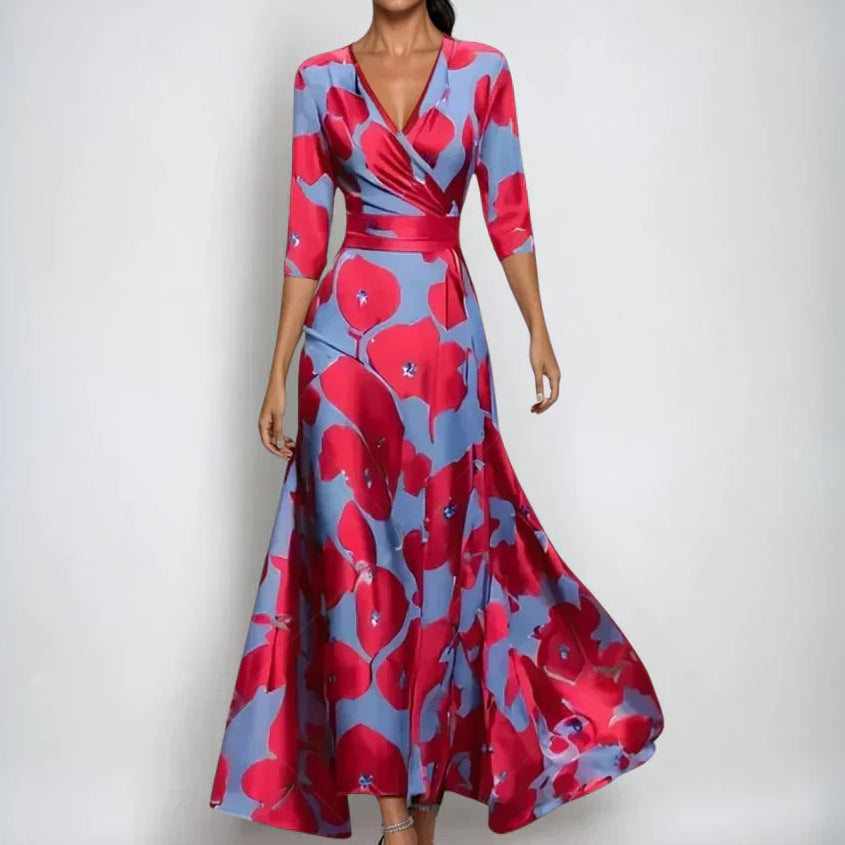 Emily™ | Stilfuld Blomstret Omslagskjole