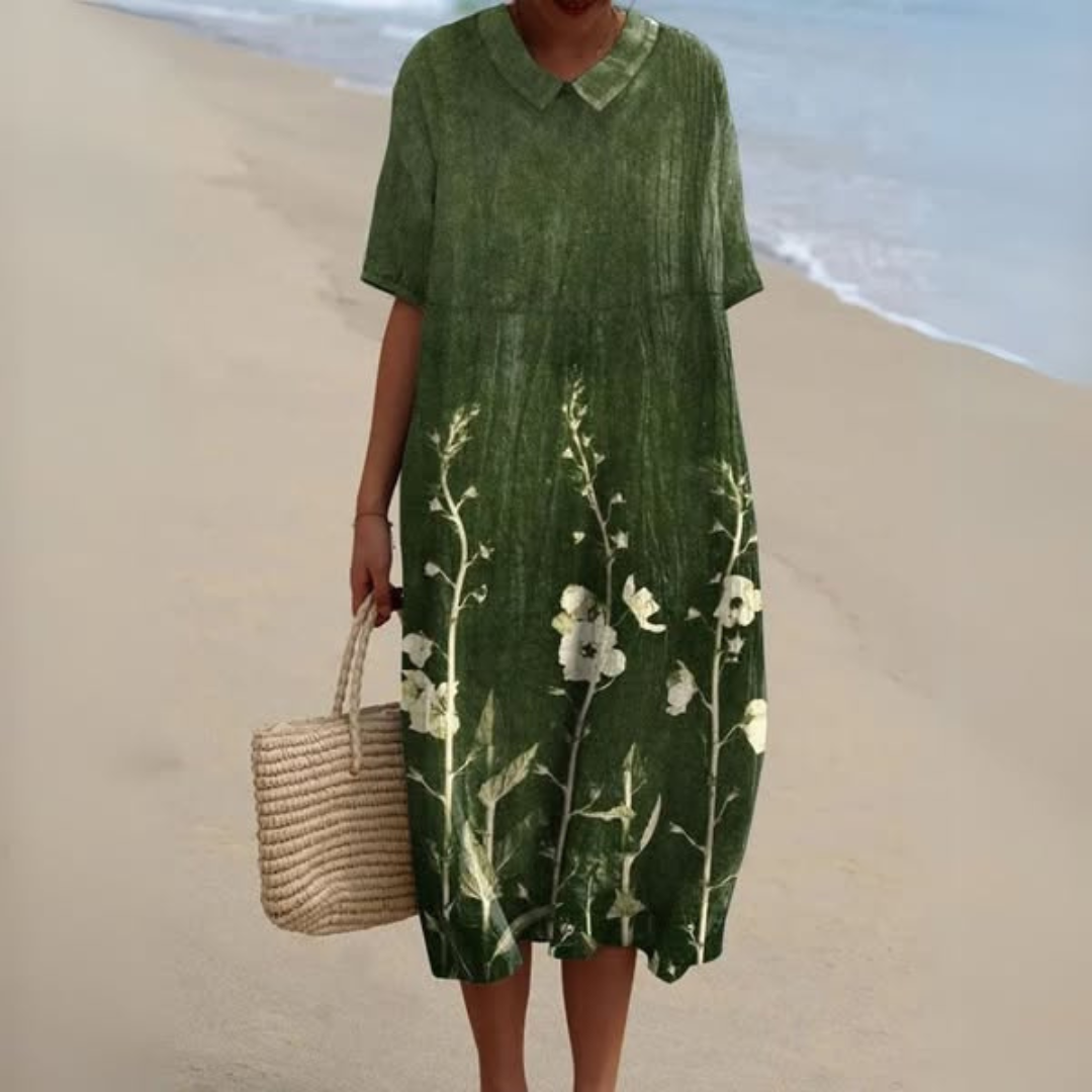 Nicka™ | Elegant Blomstret Kjole med Flatterende Pasform