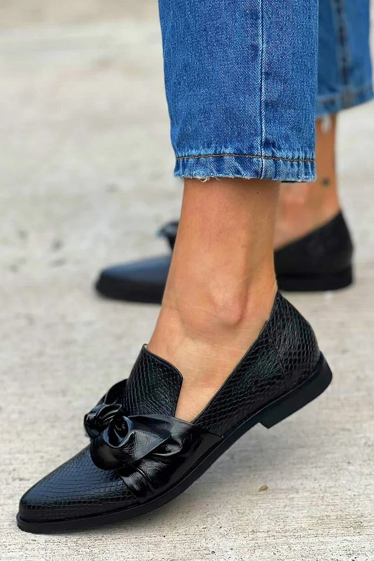 Freja™ | Stilfulde loafers med sløjfedetalje