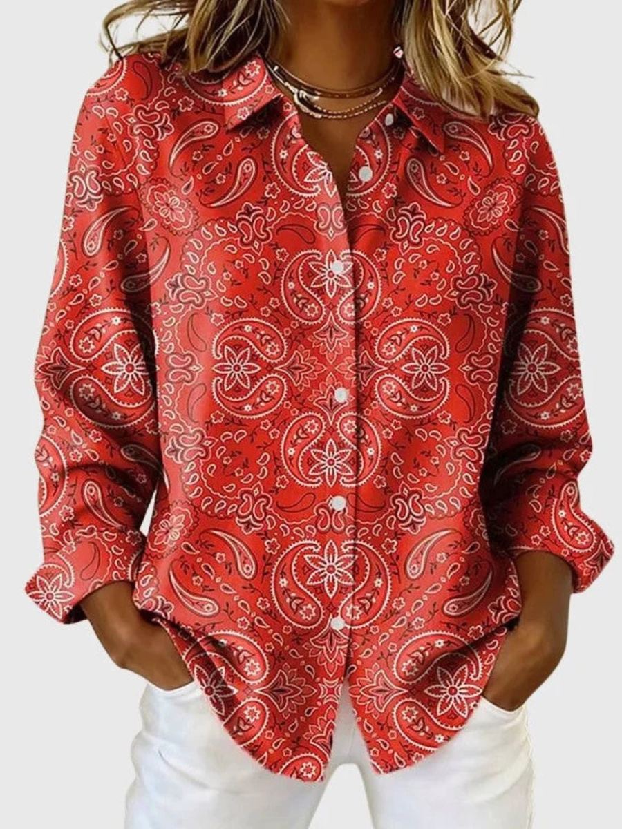 Johanne™ | Skjortebluse med Paisleymønster