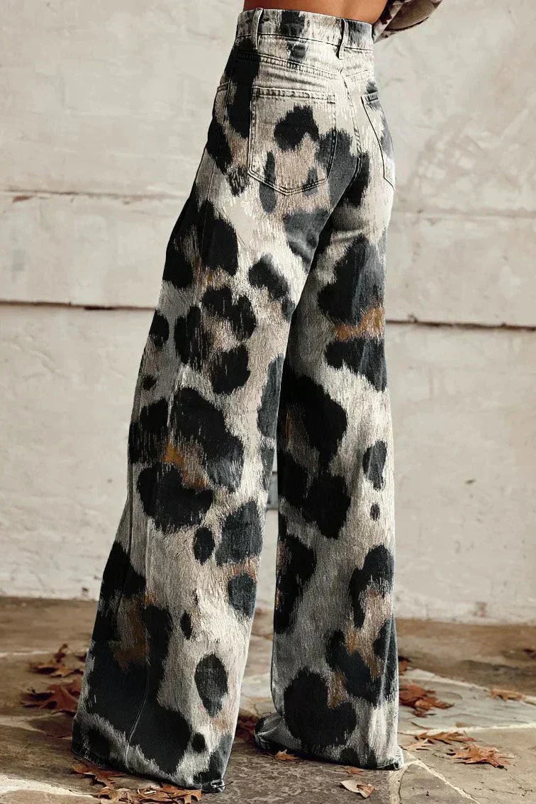 Sofie | Wilde Leopardprint Flared Bukser
