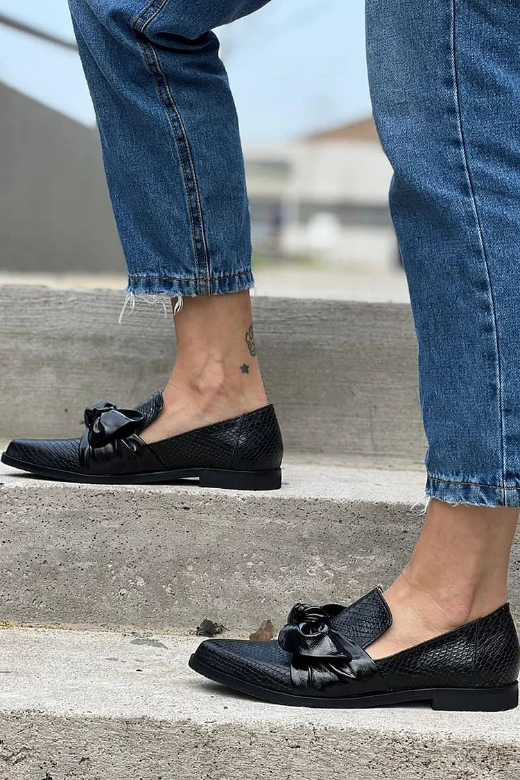 Freja™ | Stilfulde loafers med sløjfedetalje