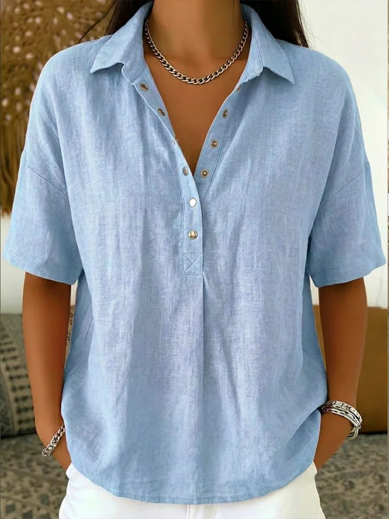 Dorte™ | Bluse med Krave og Knapper