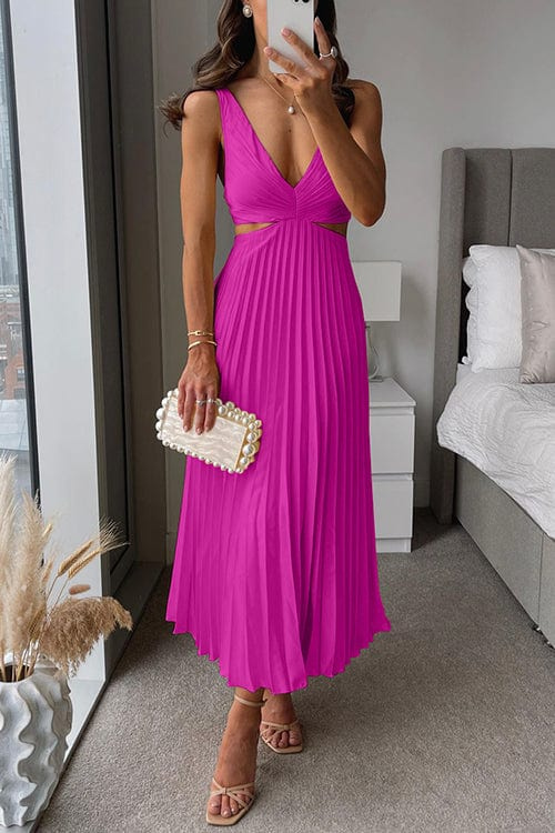 Sanne | Dame Plisseret Satin Kjole