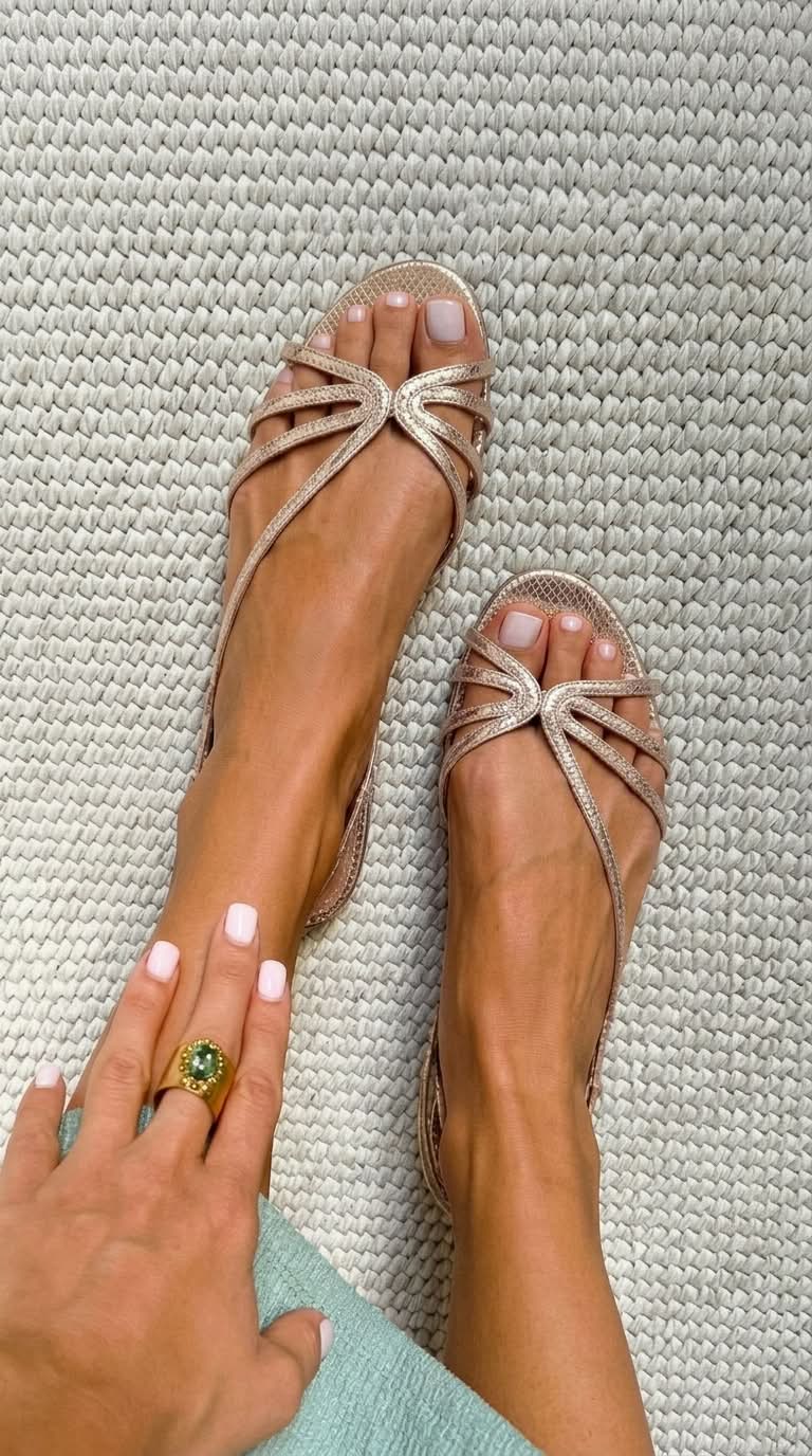Ginevra | Elegante gyldne sommersandaler