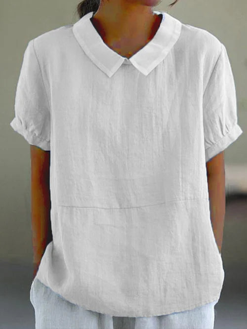 Amalie™ | Casual Bluse med Krave og Pufærmer