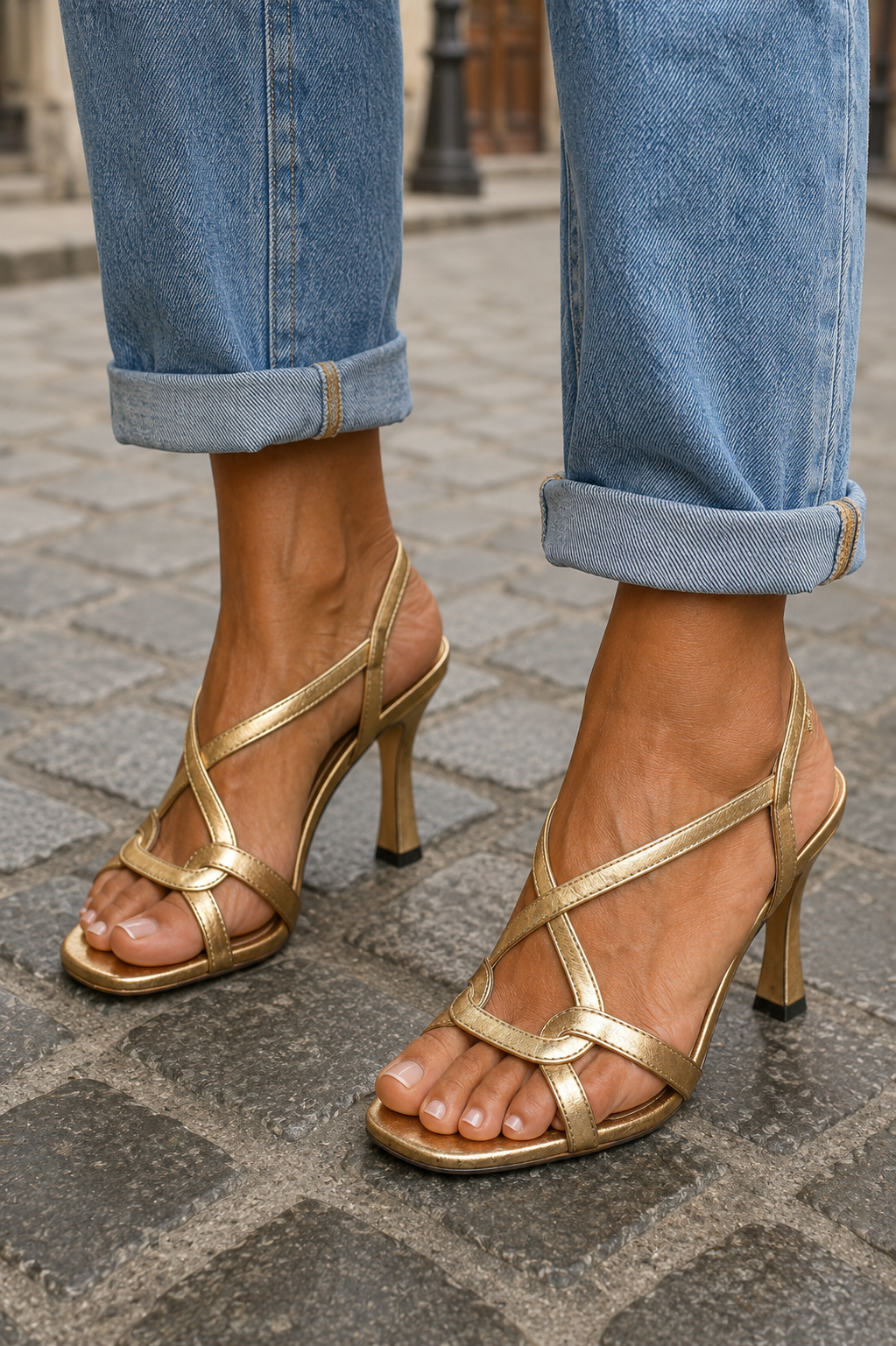 Elisabetta | Elegante gyldne sommersandaler