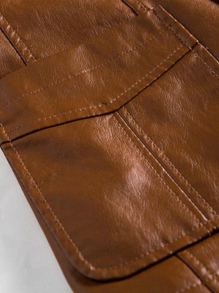 Jonas™ | Karamelfarvet Læderjakke