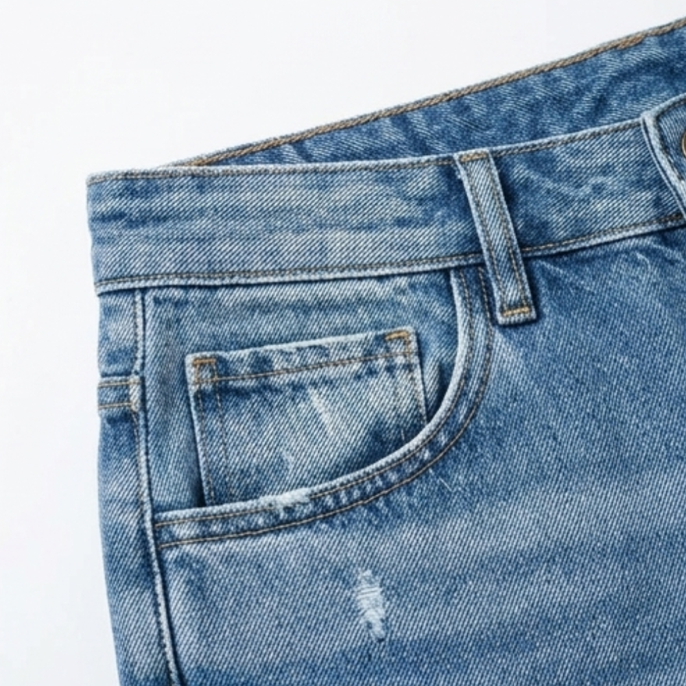 Vivara | Cropped Jeans med Frynsede Kanter