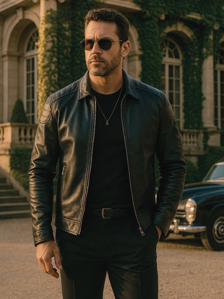Luca™ | Krydset Læderjakke