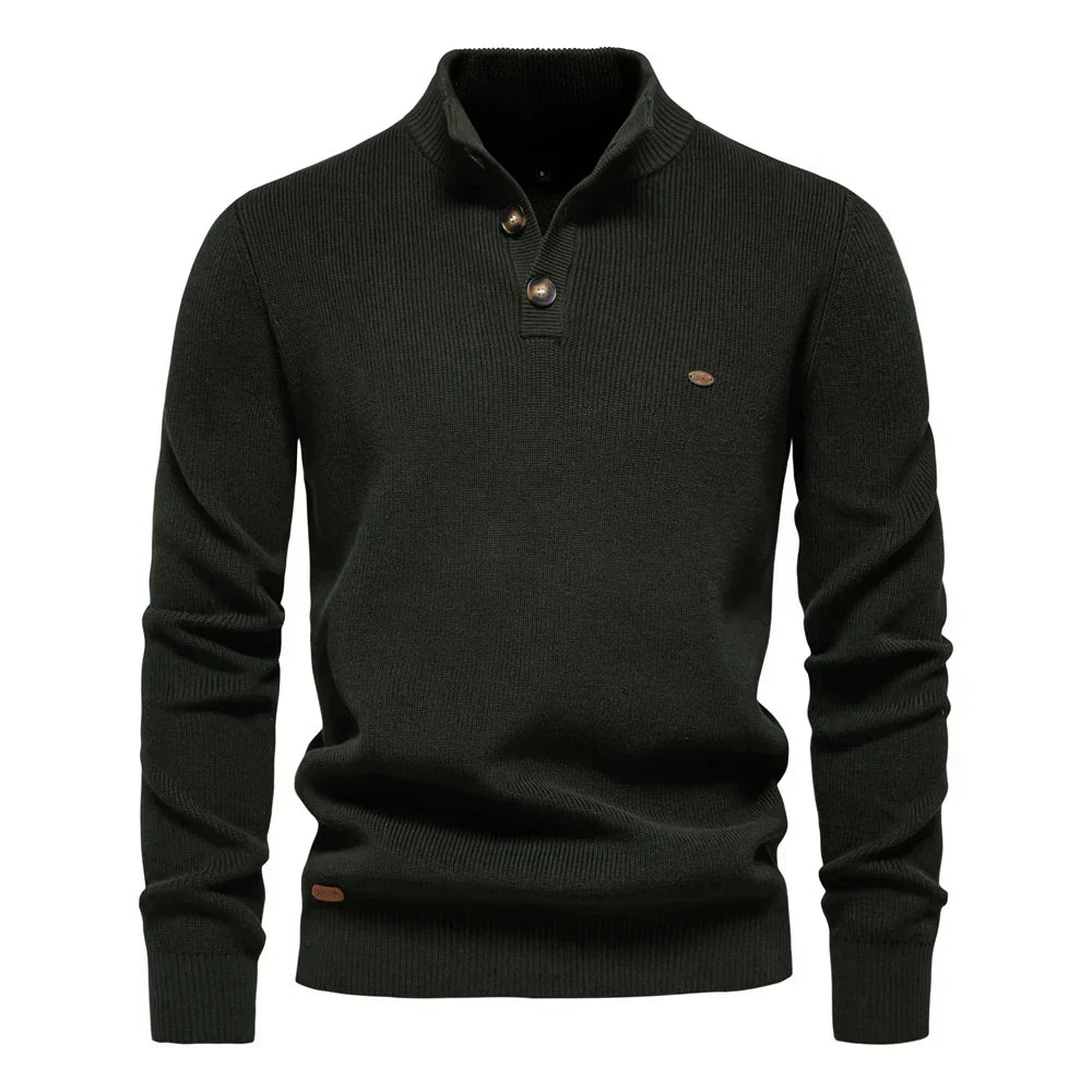 Konrad | Stilfuld herrepullover med knapdesign