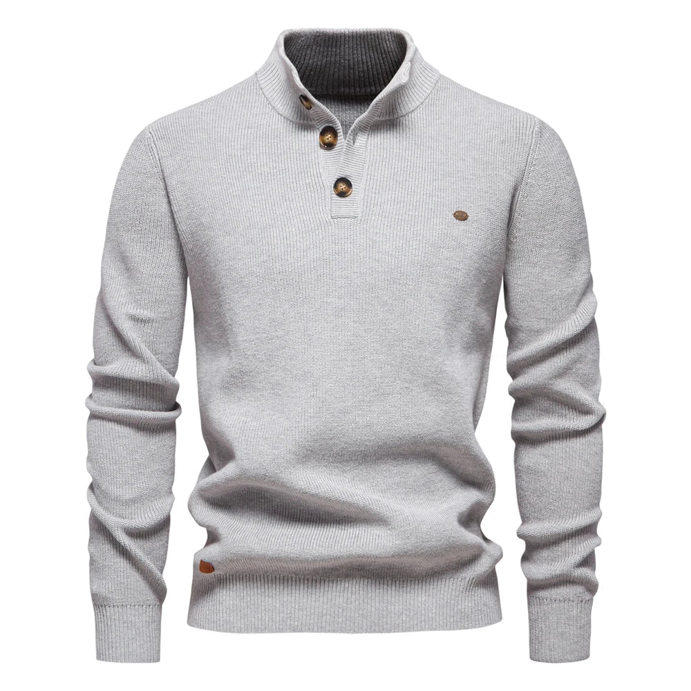 Konrad | Stilfuld herrepullover med knapdesign