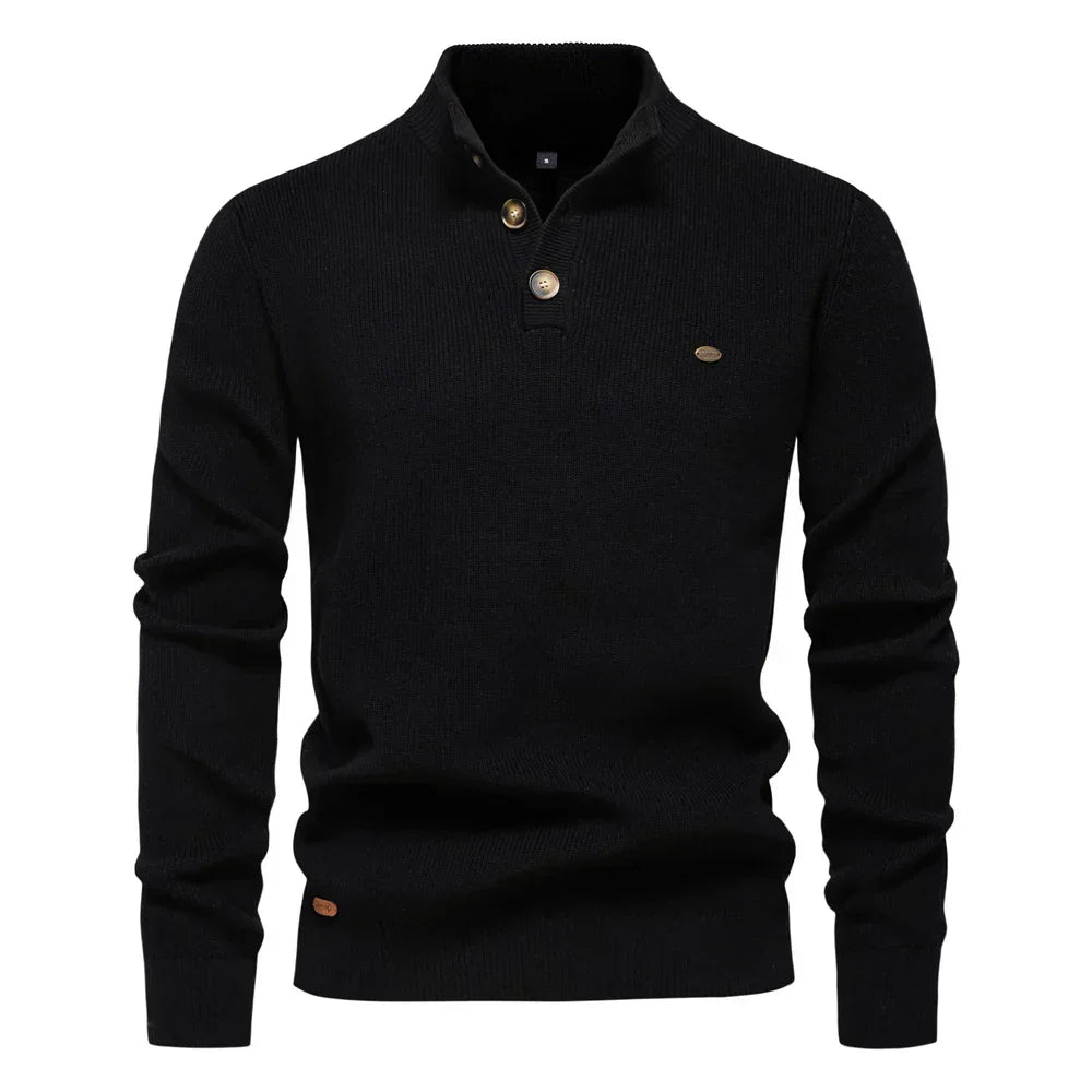Konrad | Stilfuld herrepullover med knapdesign
