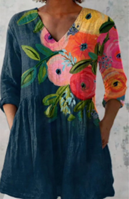 Karla™ | Lang Bluse med V-udskæring