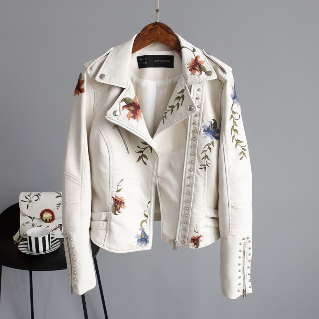 Lotte | Stilfuld Floral Biker Jakke