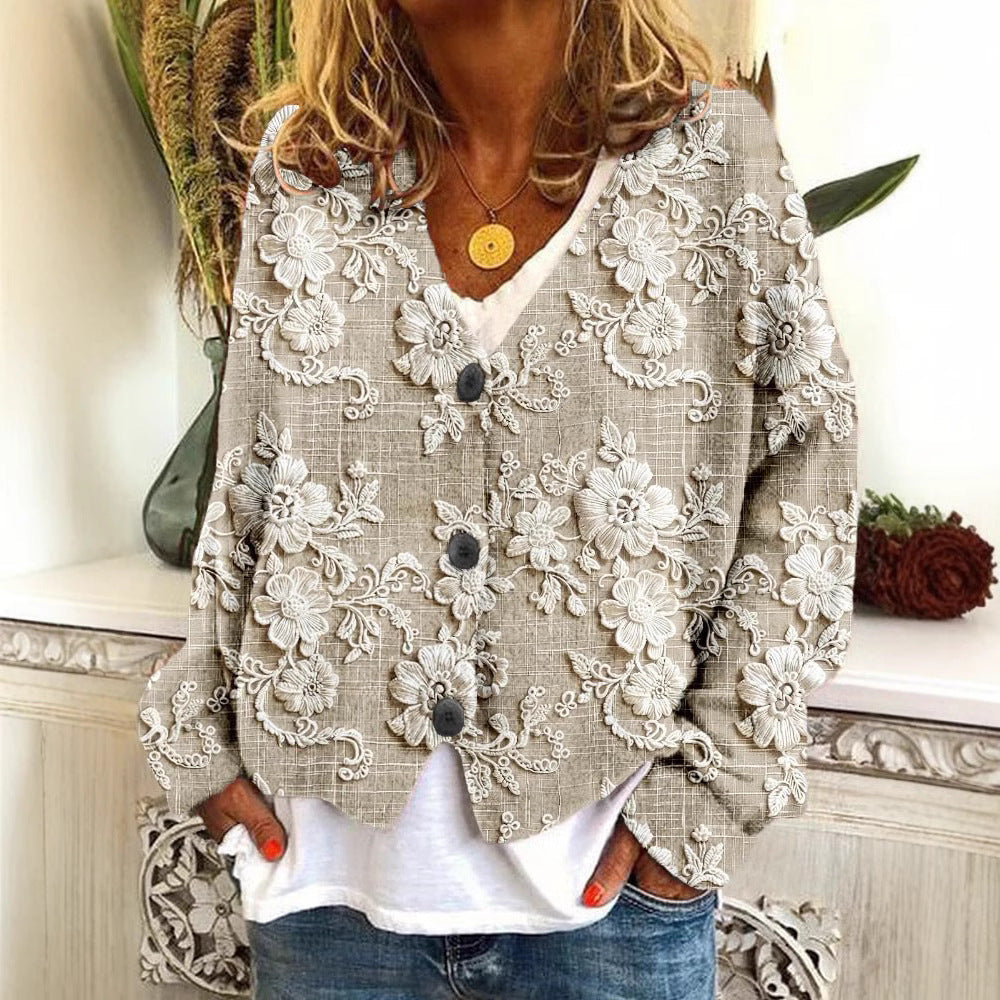 Petal™ – Blomstret cardigan med broderi