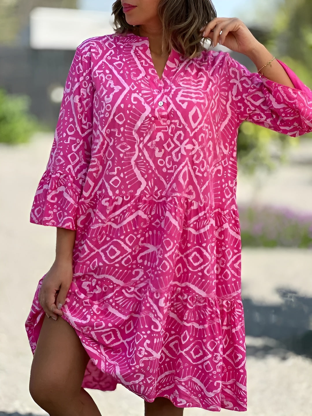 Kyara | Stilfuld Boho Print Tunika Kjole