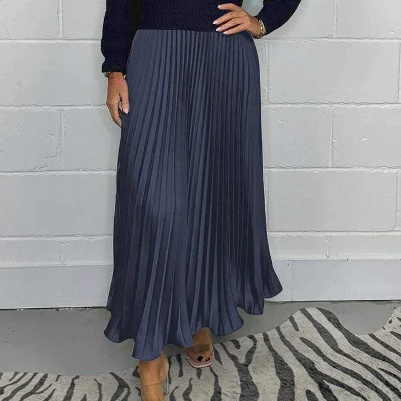 Camilla | Maxikjole med Sweater & Plisseret Nederdel