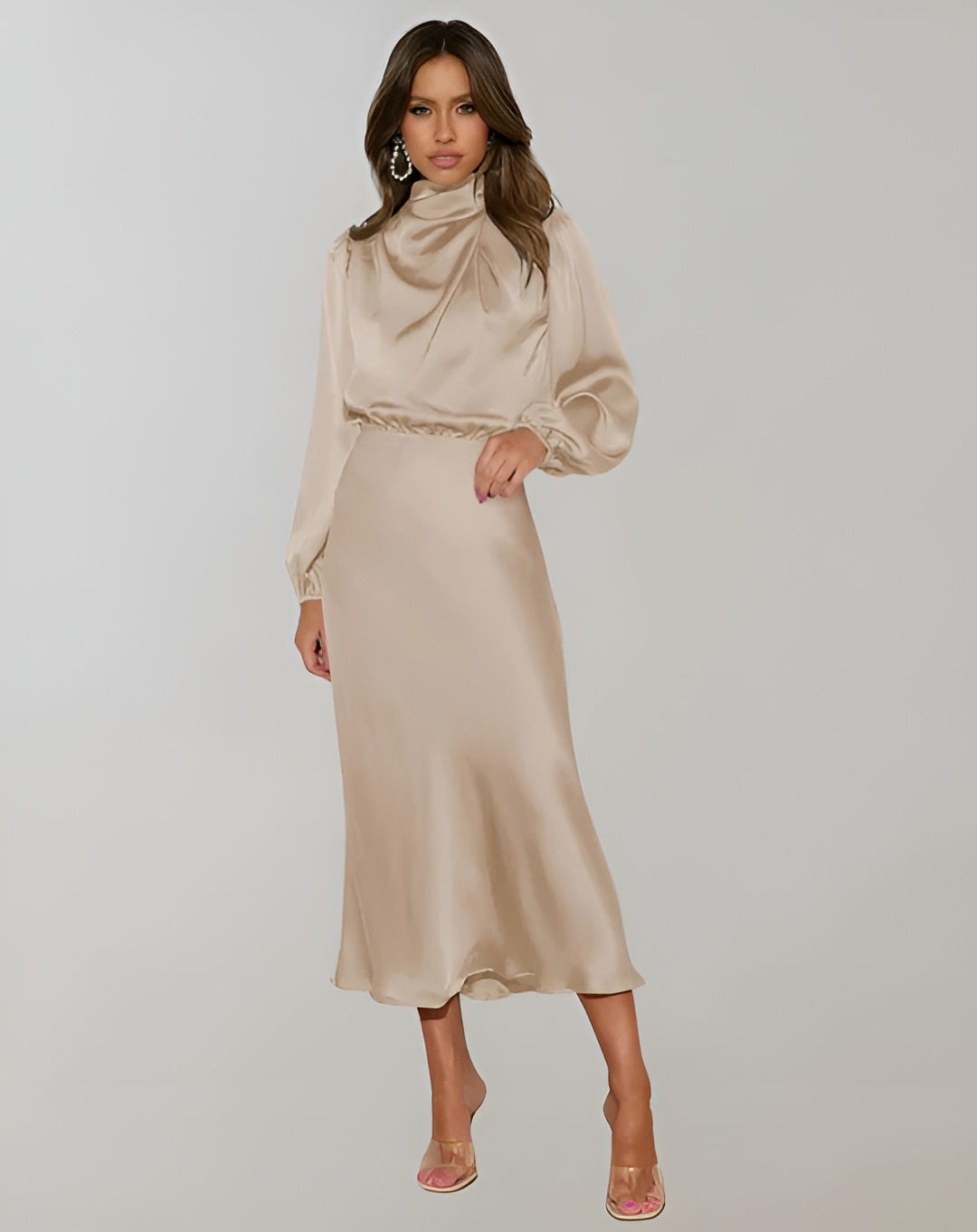 Marie | Stilfuld Satin Maxi Kjole