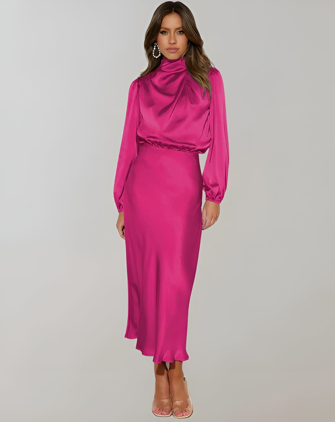 Marie | Stilfuld Satin Maxi Kjole
