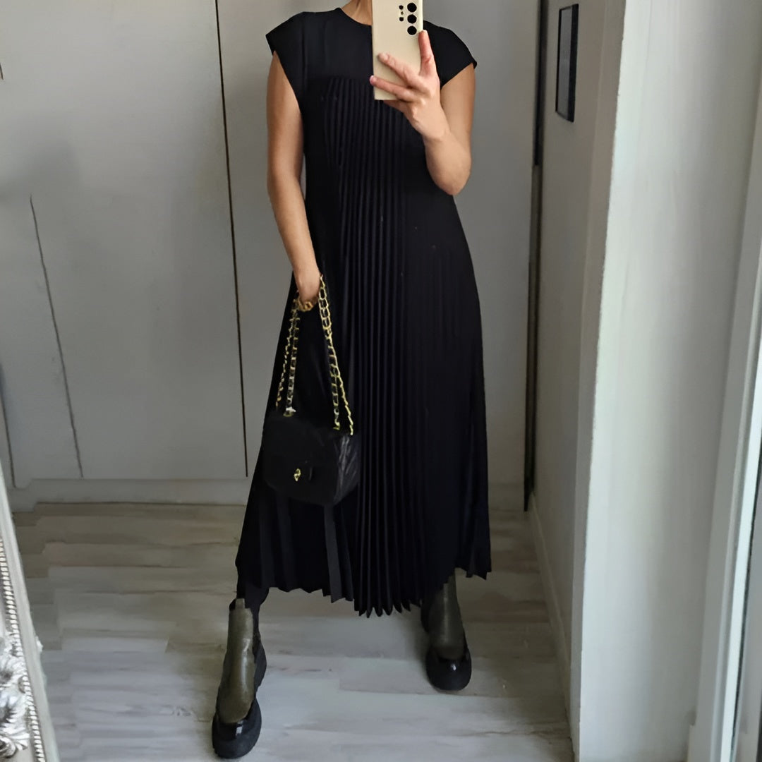 Tamara | Elegant Plisseret Maxikjole