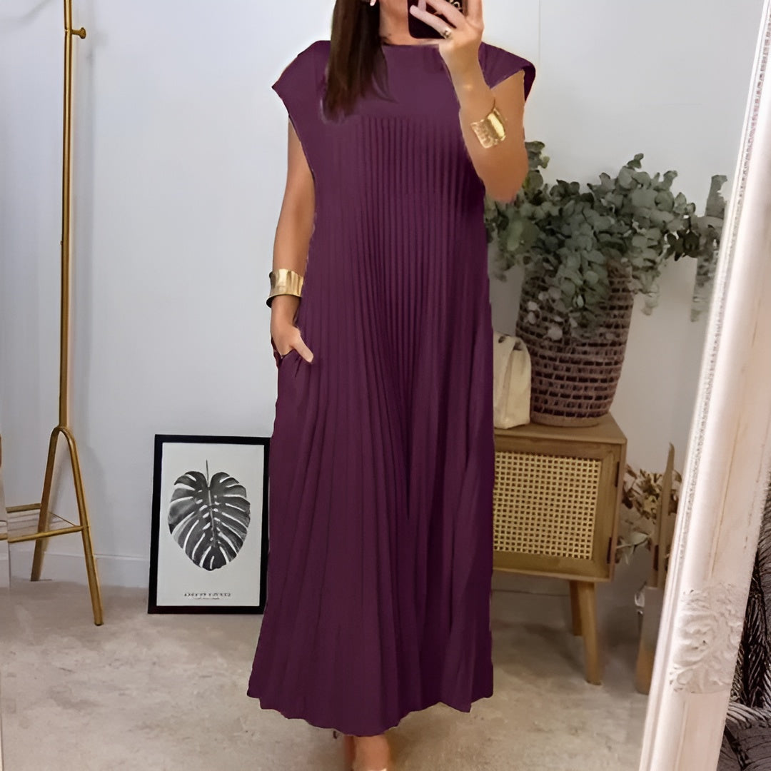 Tamara | Elegant Plisseret Maxikjole