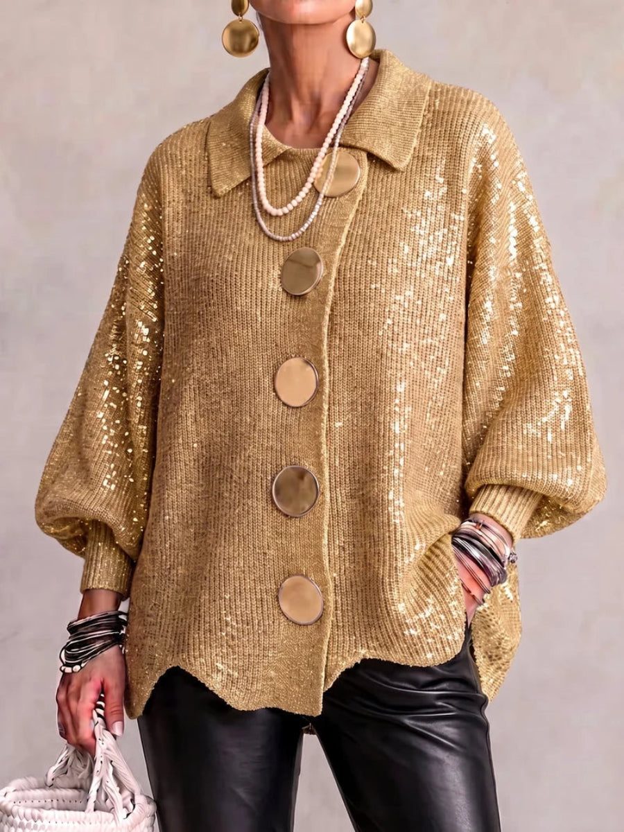 Ida™ | Cardigan med Gyldne Knapper