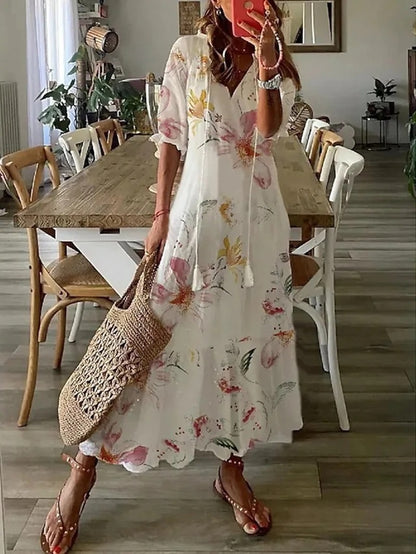 Lana™ | Boho V-udskæring sommerkjole