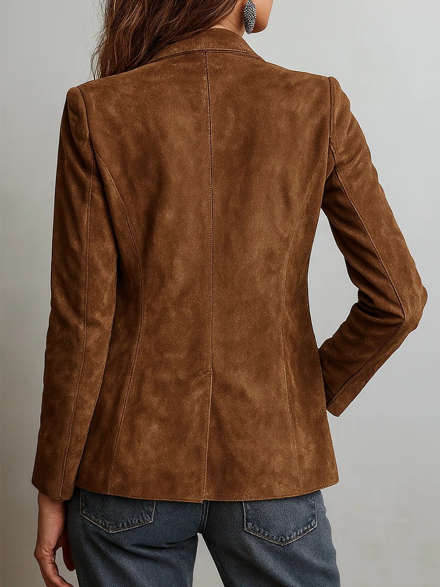 Cristina™ | Brun blazer i vintagestil