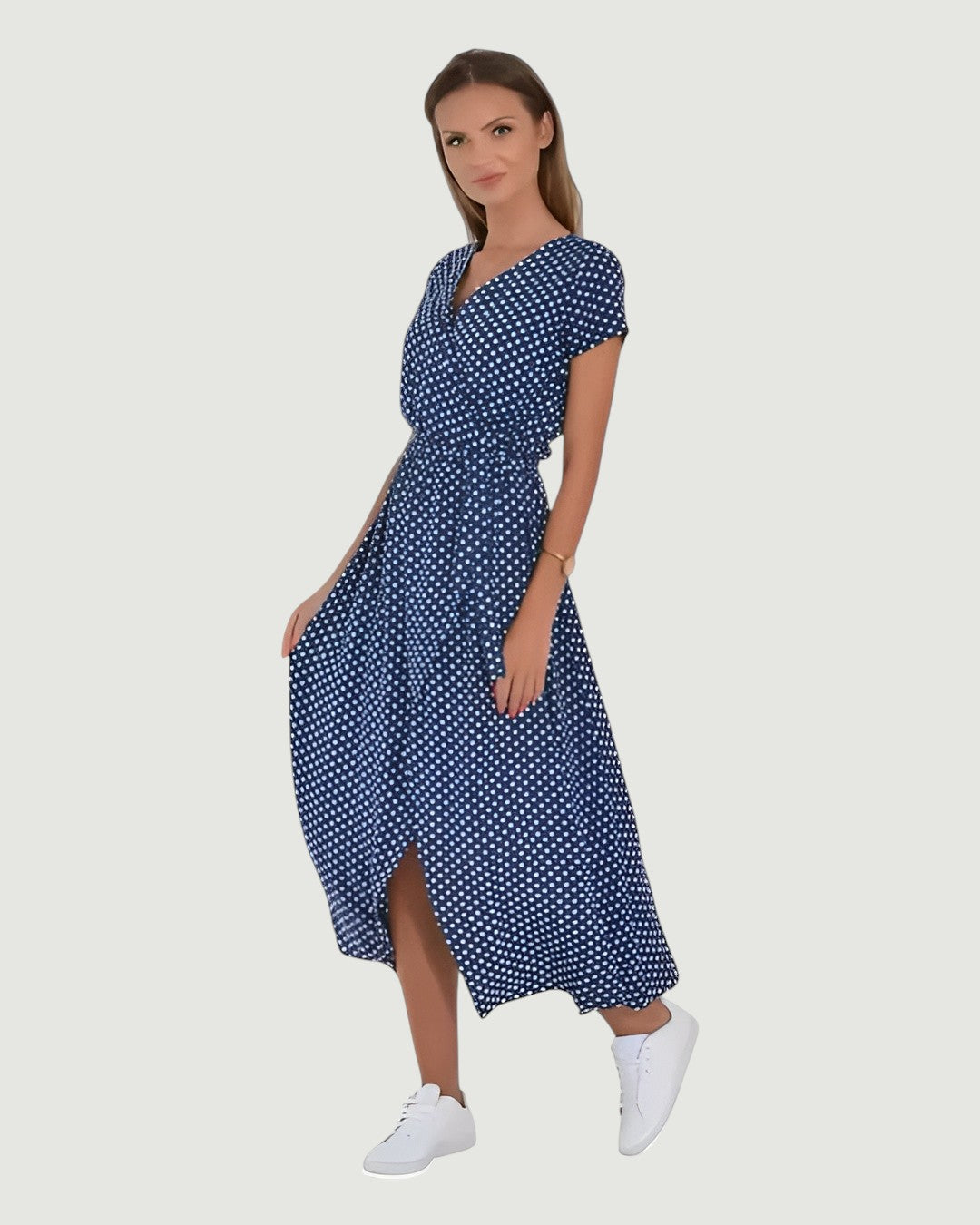 CELINA™ KJOLE | Farverig sommerstil med V-udskæring