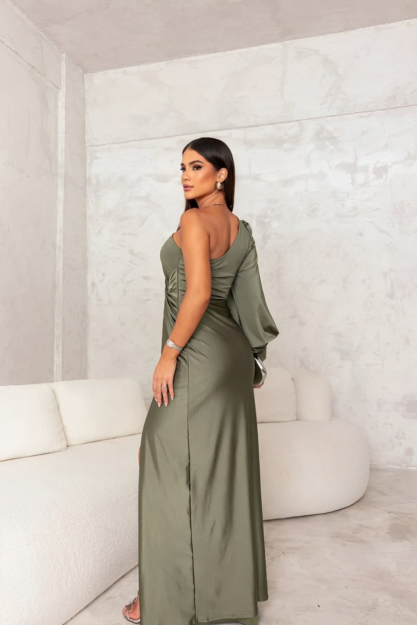Lenoir | Stilfuld One-Shoulder Satin Kjole