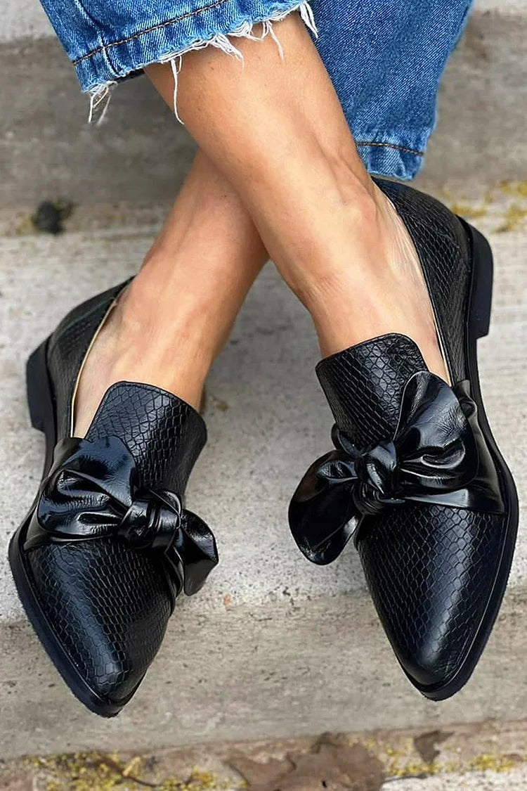 Freja™ | Stilfulde loafers med sløjfedetalje