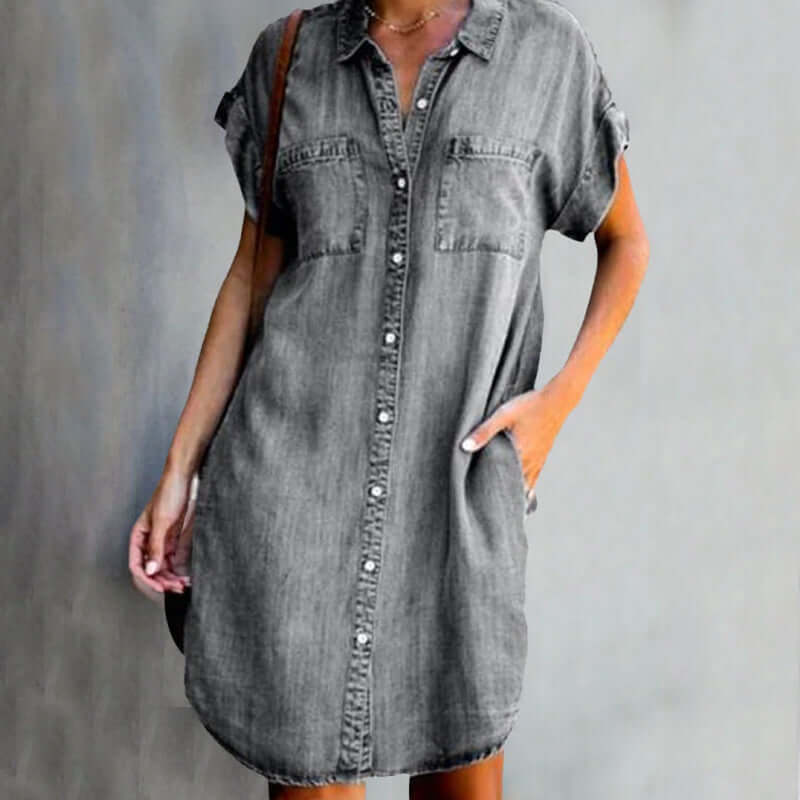 Camilla | Stilig Denim Skjortekjole