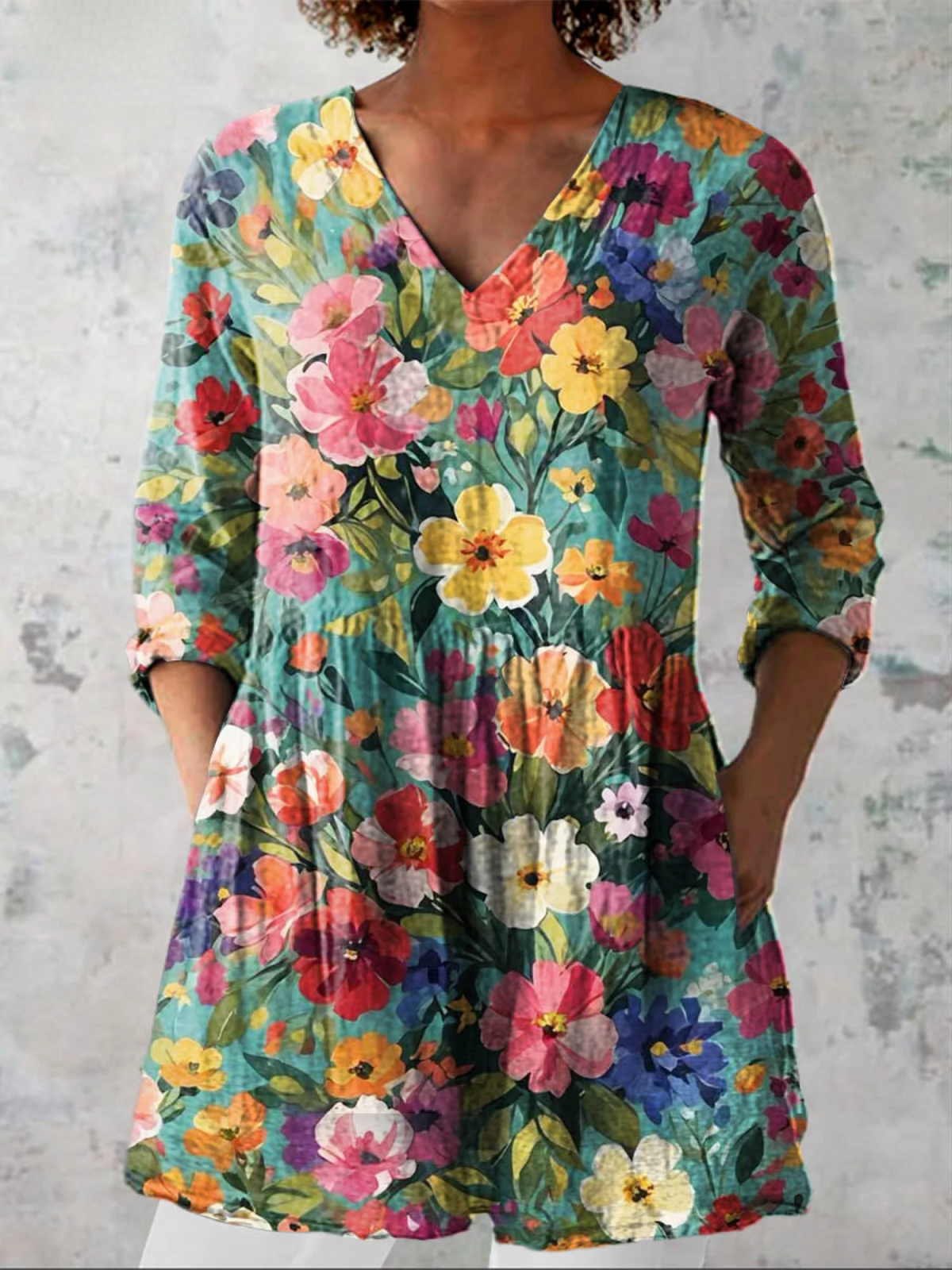 Signe™ | Lang Bluse med V-udskæring