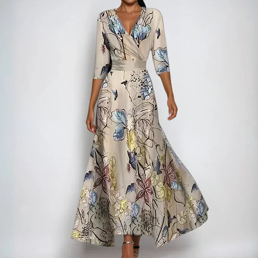 Emily™ | Stilfuld Blomstret Omslagskjole