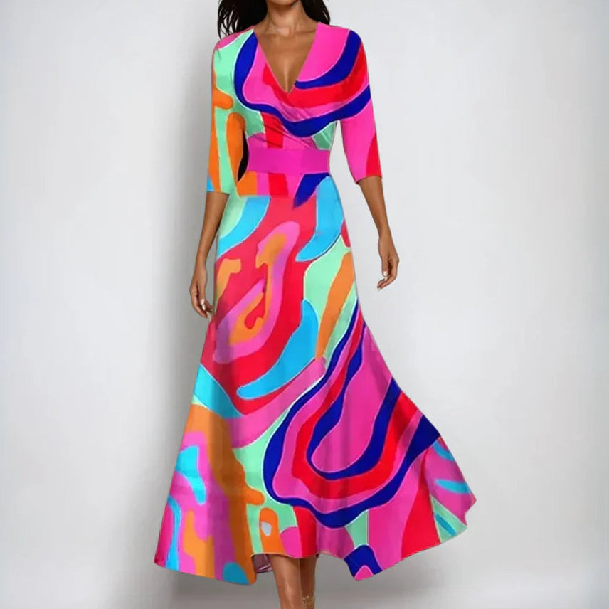 Emily™ | Stilfuld Blomstret Omslagskjole