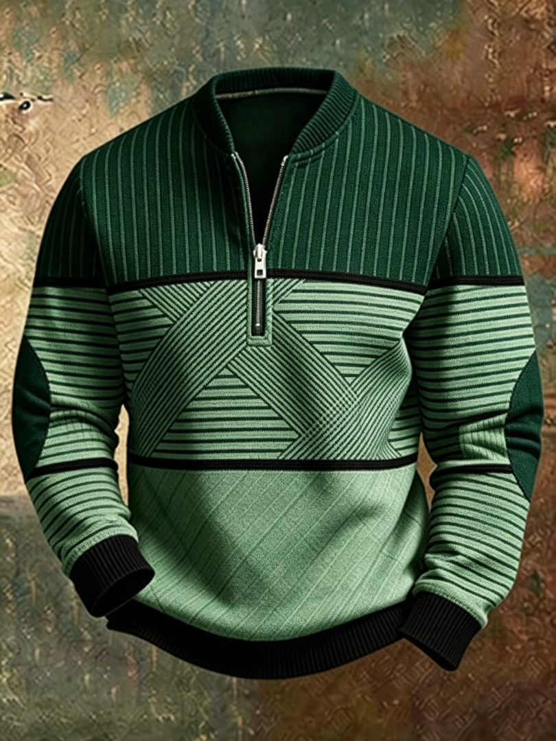 Henrik™ | Herresweater med Høj Krave og Lynlås