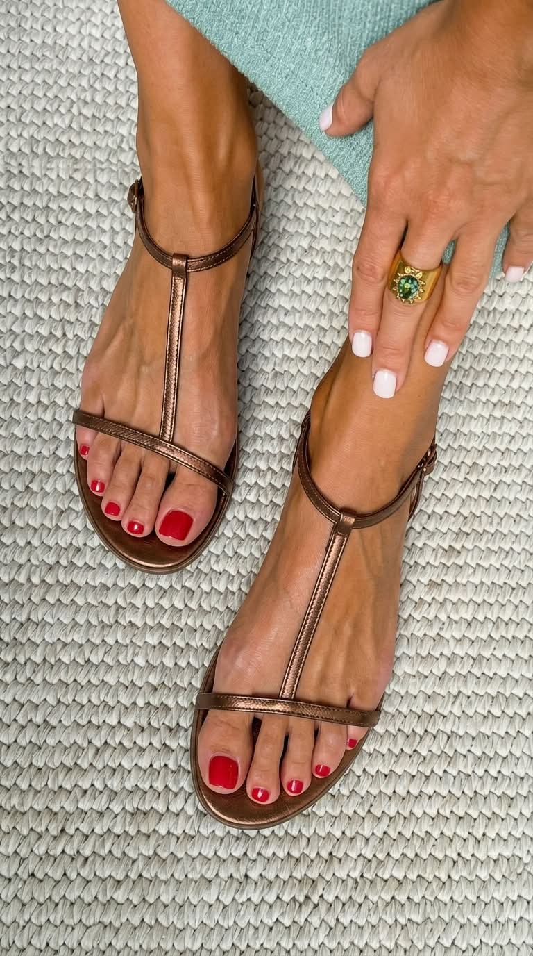 Rosalba | Elegante gyldne sommersandaler