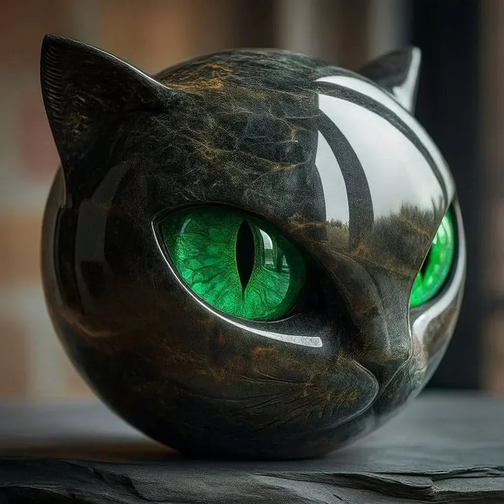 NoirCat | Mystisk Kattehoved-skulptur