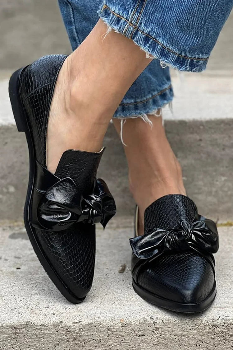 Freja™ | Stilfulde loafers med sløjfedetalje