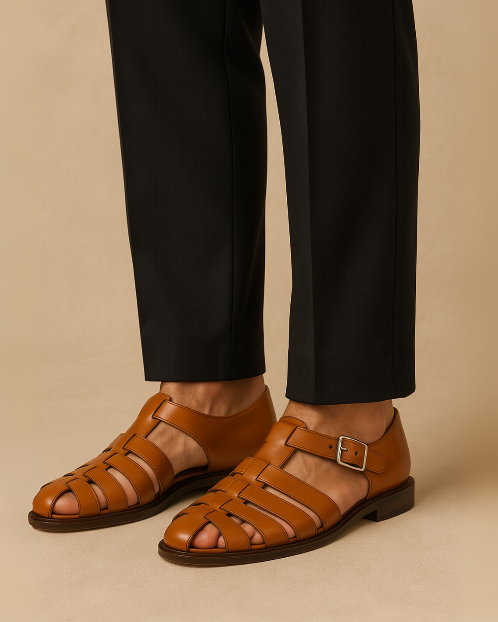 Renaud™ | Elegant lukket sandal med rem og spænde