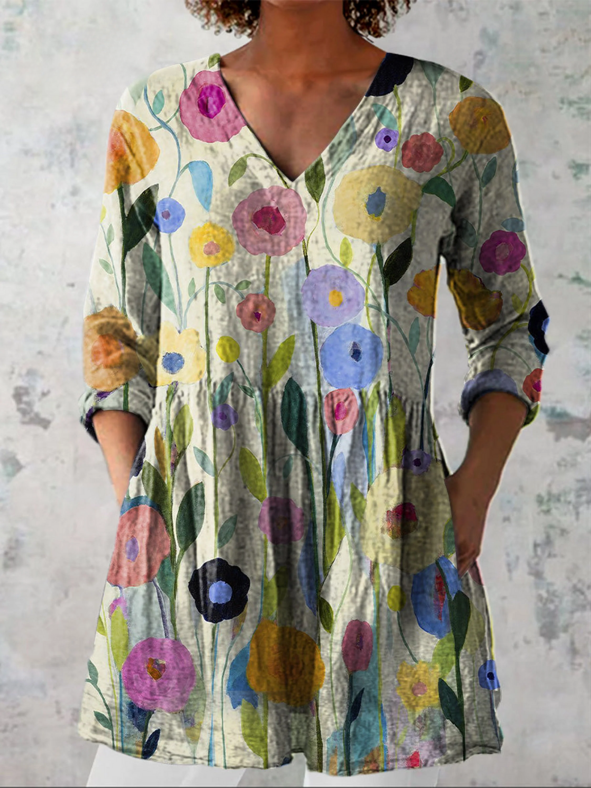Vera™ | Lang Bluse med V-udskæring