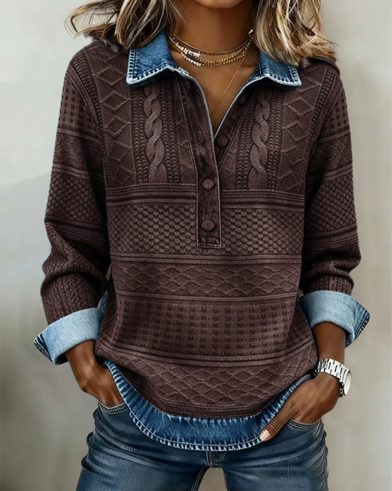 Sofia | Moderne sweater med halve knapper