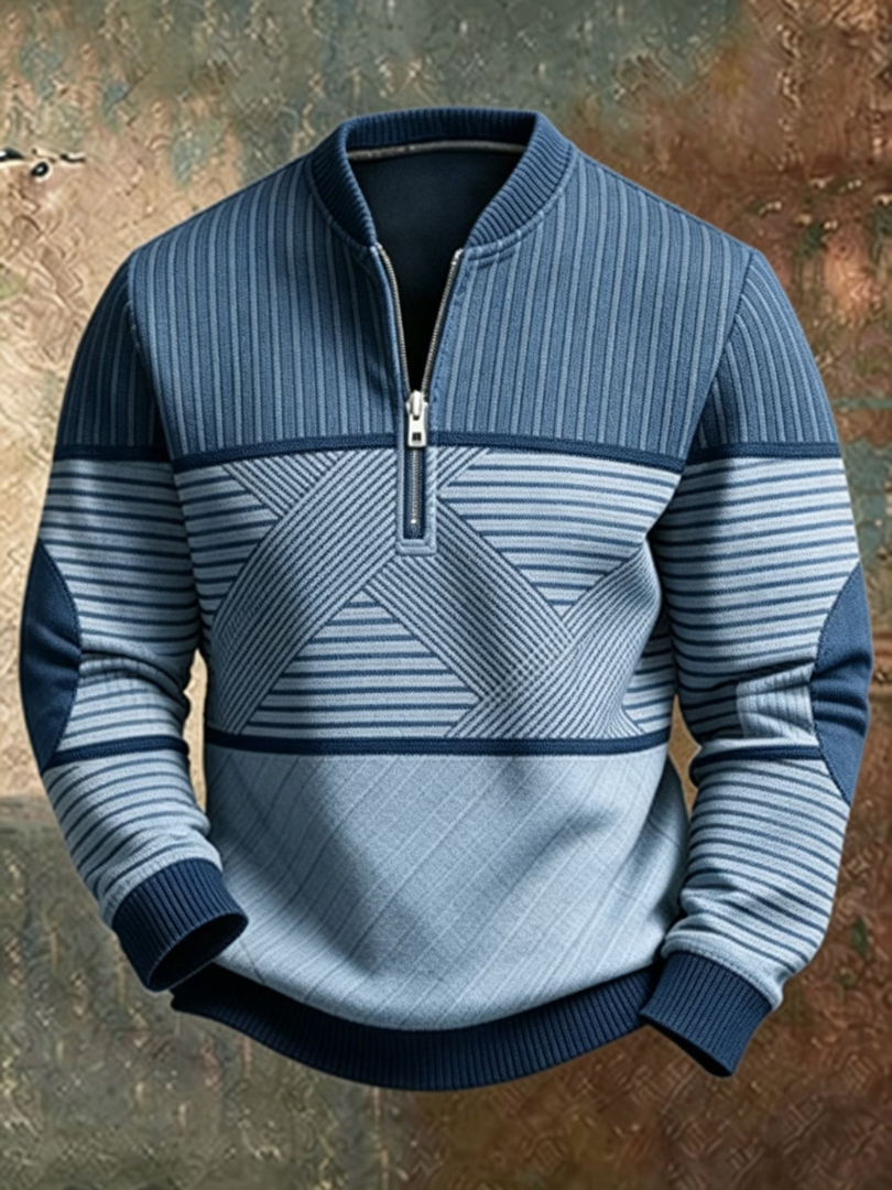Henrik™ | Herresweater med Høj Krave og Lynlås