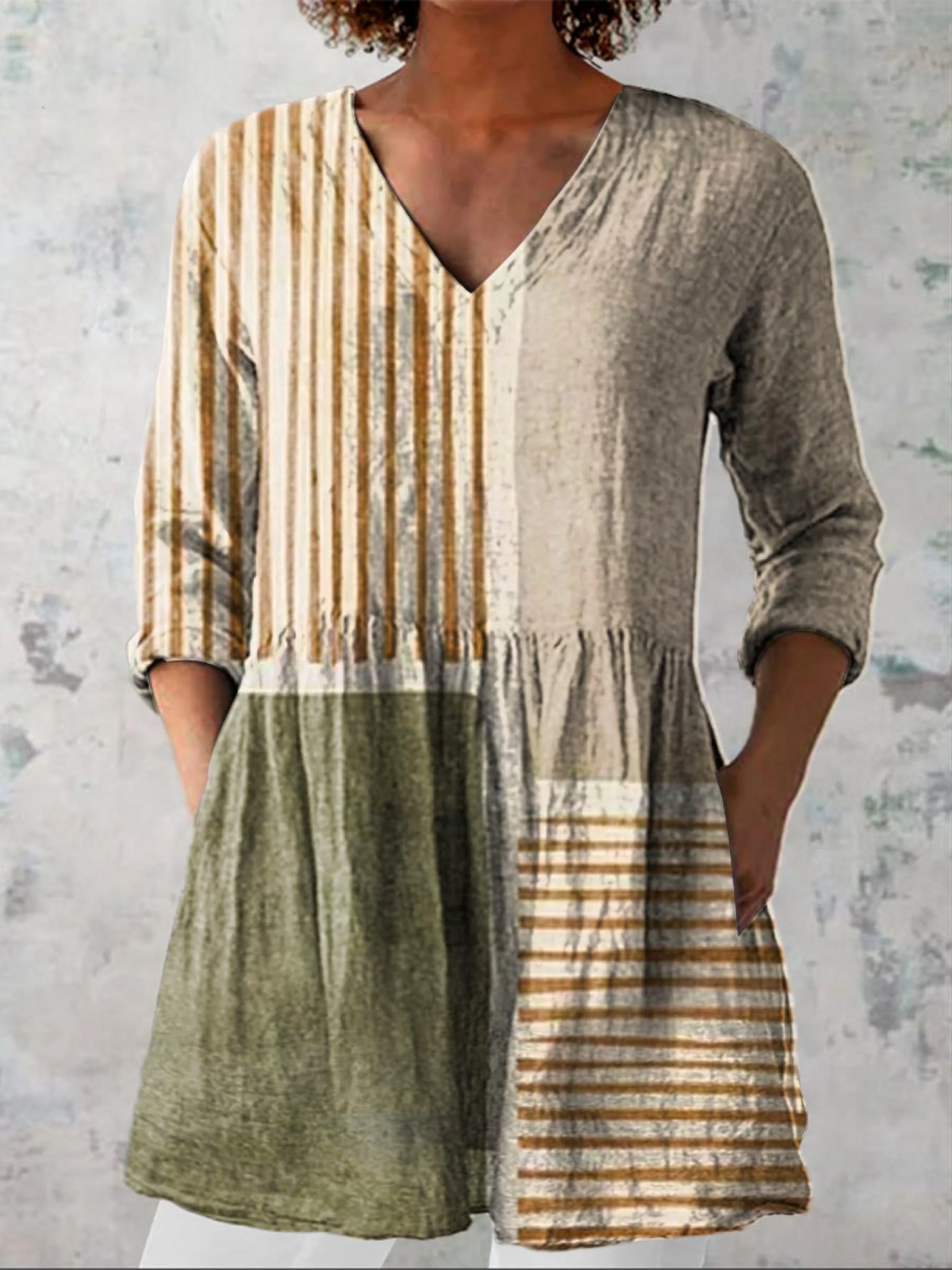 Rikke™ | Lang Bluse med V-udskæring