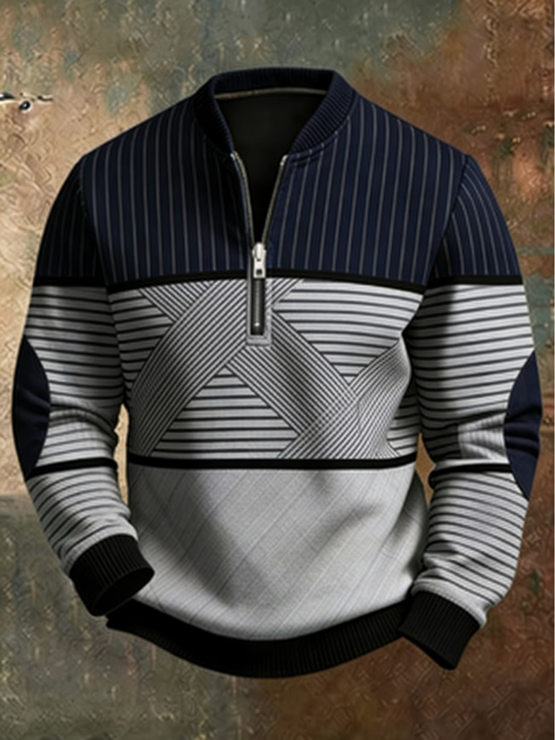Henrik™ | Herresweater med Høj Krave og Lynlås