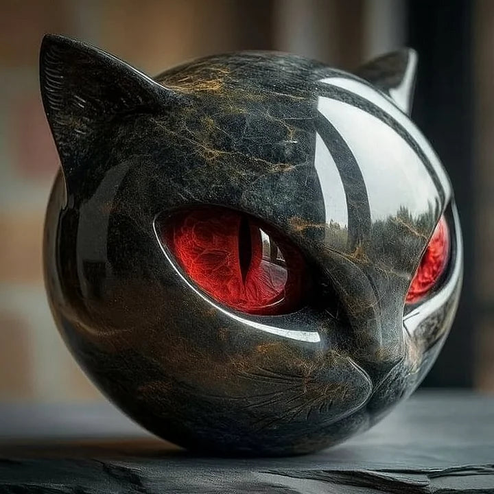 NoirCat | Mystisk Kattehoved-skulptur
