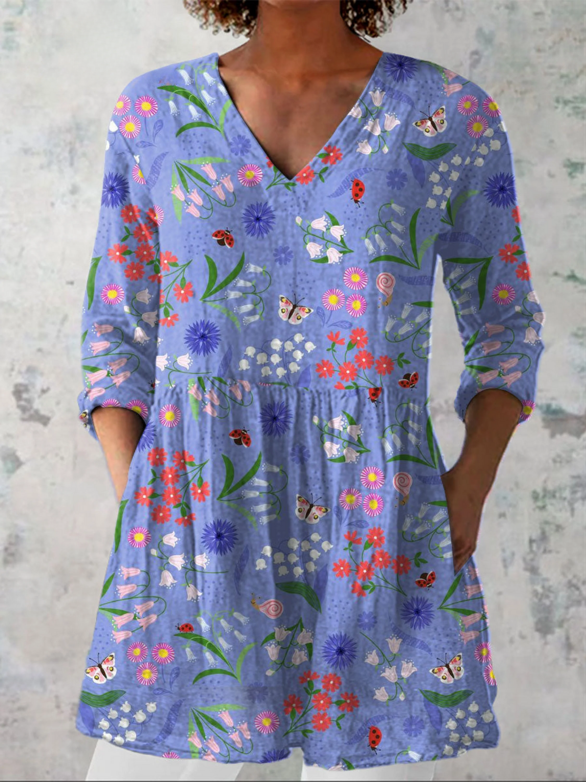 Agnes™ | Lang Bluse med V-udskæring
